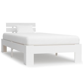 Estructura de cama de madera maciza de pino blanco 90x200 cm