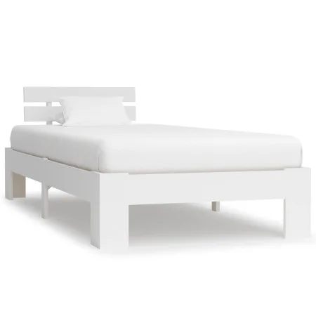 Estructura de cama de madera maciza de pino blanco 90x200 cm de vidaXL, Camas y somieres - Ref: Foro24-283154, Precio: 95,49 ...