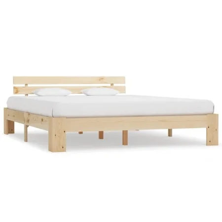 Bettgestell aus massivem Kiefernholz, 180 x 200 cm von vidaXL, Betten und Lattenroste - Ref: Foro24-283165, Preis: 131,18 €, ...