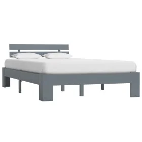 Bettgestell aus massivem, grauem Kiefernholz, 140 x 200 cm von vidaXL, Betten und Lattenroste - Ref: Foro24-283169, Preis: 11...