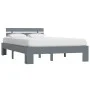 Solid gray pine wood bed frame 140x200 cm by vidaXL, Beds and slatted bases - Ref: Foro24-283169, Price: 110,07 €, Discount: %
