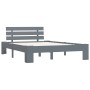 Solid gray pine wood bed frame 140x200 cm by vidaXL, Beds and slatted bases - Ref: Foro24-283169, Price: 110,99 €, Discount: %