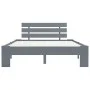 Solid gray pine wood bed frame 140x200 cm by vidaXL, Beds and slatted bases - Ref: Foro24-283169, Price: 110,07 €, Discount: %