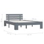 Solid gray pine wood bed frame 140x200 cm by vidaXL, Beds and slatted bases - Ref: Foro24-283169, Price: 110,99 €, Discount: %