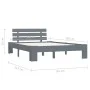 Solid gray pine wood bed frame 140x200 cm by vidaXL, Beds and slatted bases - Ref: Foro24-283169, Price: 110,07 €, Discount: %