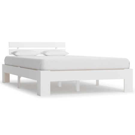 Estructura de cama de madera maciza de pino blanco 140x200 cm de vidaXL, Camas y somieres - Ref: Foro24-283157, Precio: 116,9...