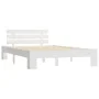 Estructura de cama de madera maciza de pino blanco 140x200 cm de vidaXL, Camas y somieres - Ref: Foro24-283157, Precio: 115,6...