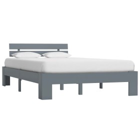 Solid gray pine wood bed frame 120x200 cm by vidaXL, Beds and slatted bases - Ref: Foro24-283168, Price: 115,93 €, Discount: %