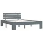 Solid gray pine wood bed frame 120x200 cm by vidaXL, Beds and slatted bases - Ref: Foro24-283168, Price: 114,76 €, Discount: %