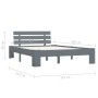 Estructura de cama de madera maciza de pino gris 120x200 cm de vidaXL, Camas y somieres - Ref: Foro24-283168, Precio: 115,71 ...