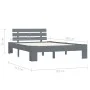 Solid gray pine wood bed frame 120x200 cm by vidaXL, Beds and slatted bases - Ref: Foro24-283168, Price: 114,76 €, Discount: %