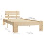 Solid pine wood bed frame 100x200 cm by vidaXL, Beds and slatted bases - Ref: Foro24-283161, Price: 133,60 €, Discount: %