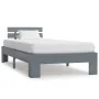 Solid gray pine wood bed frame 100x200 cm by vidaXL, Beds and slatted bases - Ref: Foro24-283167, Price: 107,28 €, Discount: %