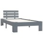 Solid gray pine wood bed frame 100x200 cm by vidaXL, Beds and slatted bases - Ref: Foro24-283167, Price: 117,38 €, Discount: %
