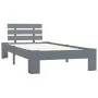 Solid gray pine wood bed frame 100x200 cm by vidaXL, Beds and slatted bases - Ref: Foro24-283167, Price: 107,28 €, Discount: %