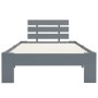 Solid gray pine wood bed frame 100x200 cm by vidaXL, Beds and slatted bases - Ref: Foro24-283167, Price: 117,38 €, Discount: %