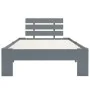 Solid gray pine wood bed frame 100x200 cm by vidaXL, Beds and slatted bases - Ref: Foro24-283167, Price: 107,28 €, Discount: %