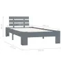 Solid gray pine wood bed frame 100x200 cm by vidaXL, Beds and slatted bases - Ref: Foro24-283167, Price: 107,28 €, Discount: %