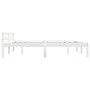 Estructura de cama de madera maciza de pino blanco 160x200 cm de vidaXL, Camas y somieres - Ref: Foro24-283188, Precio: 100,0...