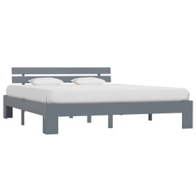 Solid gray pine wood bed frame 180x200 cm by vidaXL, Beds and slatted bases - Ref: Foro24-283171, Price: 127,01 €, Discount: %