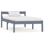 Estructura de cama de madera maciza de pino gris 90x200 cm de vidaXL, Camas y somieres - Ref: Foro24-283196, Precio: 96,34 €,...