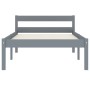 Estructura de cama de madera maciza de pino gris 90x200 cm de vidaXL, Camas y somieres - Ref: Foro24-283196, Precio: 96,34 €,...