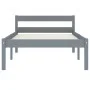 Estructura de cama de madera maciza de pino gris 90x200 cm de vidaXL, Camas y somieres - Ref: Foro24-283196, Precio: 94,90 €,...