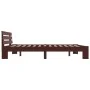 Estructura de cama madera maciza pino marrón oscuro 160x200 cm de vidaXL, Camas y somieres - Ref: Foro24-283176, Precio: 120,...