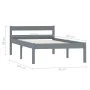 Estructura de cama de madera maciza de pino gris 90x200 cm de vidaXL, Camas y somieres - Ref: Foro24-283196, Precio: 94,90 €,...