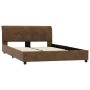 Brown artificial suede leather bed frame 120x200 cm by vidaXL, Beds and slatted bases - Ref: Foro24-284890, Price: 154,83 €, ...