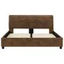 Brown artificial suede leather bed frame 120x200 cm by vidaXL, Beds and slatted bases - Ref: Foro24-284890, Price: 150,50 €, ...