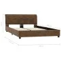 Brown artificial suede leather bed frame 120x200 cm by vidaXL, Beds and slatted bases - Ref: Foro24-284890, Price: 150,50 €, ...