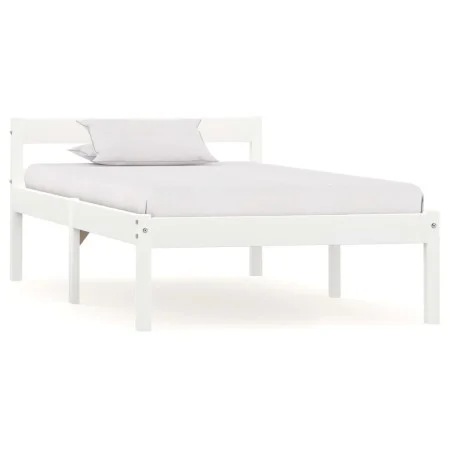 Estructura de cama de madera maciza de pino blanco 100x200 cm de vidaXL, Camas y somieres - Ref: Foro24-283185, Precio: 99,81...