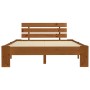 Solid pine wood bed frame honey brown 120x200 cm by vidaXL, Beds and slatted bases - Ref: Foro24-283180, Price: 109,26 €, Dis...
