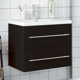 Mueble de baño con lavabo integrado negro Mueble de baño con lavabo integrado negro