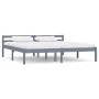 Bettgestell aus massivem, grauem Kiefernholz, 180 x 200 cm von vidaXL, Betten und Lattenroste - Ref: Foro24-283201, Preis: 11...