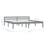 Bettgestell aus massivem, grauem Kiefernholz, 180 x 200 cm von vidaXL, Betten und Lattenroste - Ref: Foro24-283201, Preis: 11...