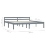 Estructura de cama de madera maciza de pino gris 180x200 cm de vidaXL, Camas y somieres - Ref: Foro24-283201, Precio: 113,14 ...