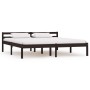 Dark brown solid pine wood bed frame 180x200 cm by vidaXL, Beds and slatted bases - Ref: Foro24-283207, Price: 138,11 €, Disc...