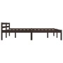 Dark brown solid pine wood bed frame 180x200 cm by vidaXL, Beds and slatted bases - Ref: Foro24-283207, Price: 138,11 €, Disc...