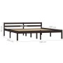 Dark brown solid pine wood bed frame 180x200 cm by vidaXL, Beds and slatted bases - Ref: Foro24-283207, Price: 138,11 €, Disc...