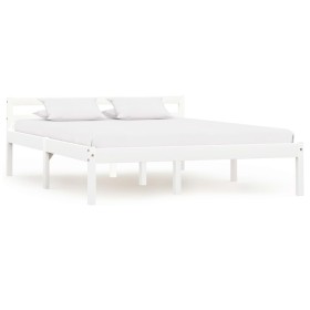 Massiver Bettrahmen aus weißem Kiefernholz, 140 x 200 cm von vidaXL, Betten und Lattenroste - Ref: Foro24-283187, Preis: 143,...