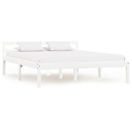 Massiver Bettrahmen aus weißem Kiefernholz, 140 x 200 cm von vidaXL, Betten und Lattenroste - Ref: Foro24-283187, Preis: 143,...