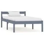 Solid gray pine wood bed frame 100x200 cm by vidaXL, Beds and slatted bases - Ref: Foro24-283197, Price: 66,32 €, Discount: %