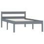 Solid gray pine wood bed frame 100x200 cm by vidaXL, Beds and slatted bases - Ref: Foro24-283197, Price: 66,99 €, Discount: %