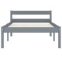 Solid gray pine wood bed frame 100x200 cm by vidaXL, Beds and slatted bases - Ref: Foro24-283197, Price: 66,99 €, Discount: %