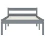 Solid gray pine wood bed frame 100x200 cm by vidaXL, Beds and slatted bases - Ref: Foro24-283197, Price: 66,32 €, Discount: %