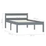 Solid gray pine wood bed frame 100x200 cm by vidaXL, Beds and slatted bases - Ref: Foro24-283197, Price: 66,32 €, Discount: %