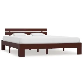Estructura de cama madera maciza pino marrón oscuro 180x200 cm de vidaXL, Camas y somieres - Ref: Foro24-283177, Precio: 132,...