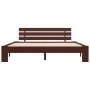 Dark brown solid pine wood bed frame 180x200 cm by vidaXL, Beds and slatted bases - Ref: Foro24-283177, Price: 132,59 €, Disc...